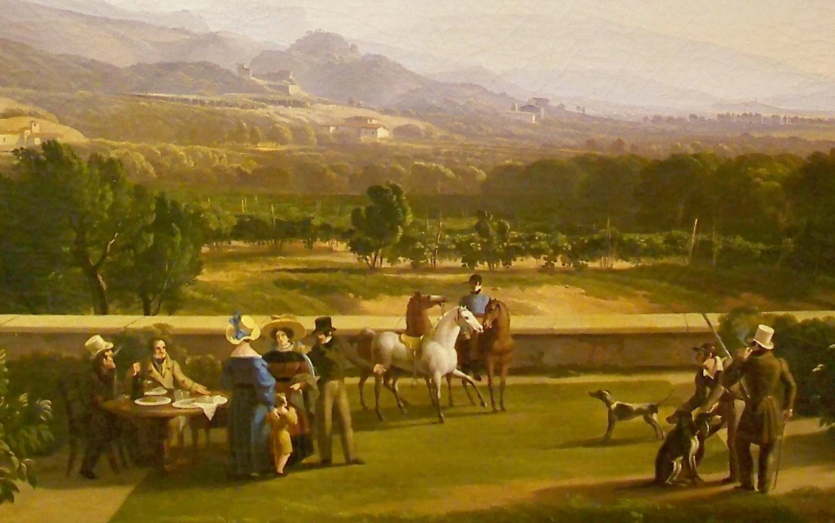 2-La veduta della Franciacorta dal giardino di Villa Ducco a Camignone-dettaglio